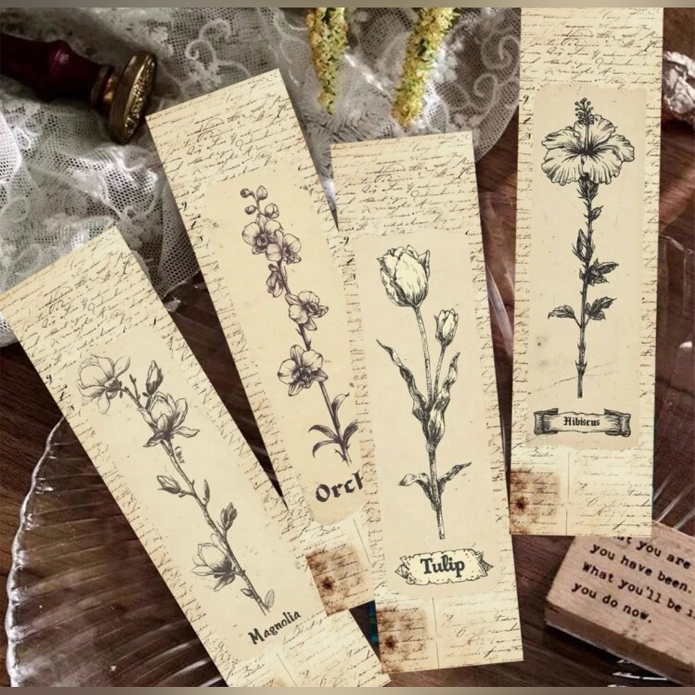 20 pcs Personalized Birth Month Flower Bookmarks | Waterproof
